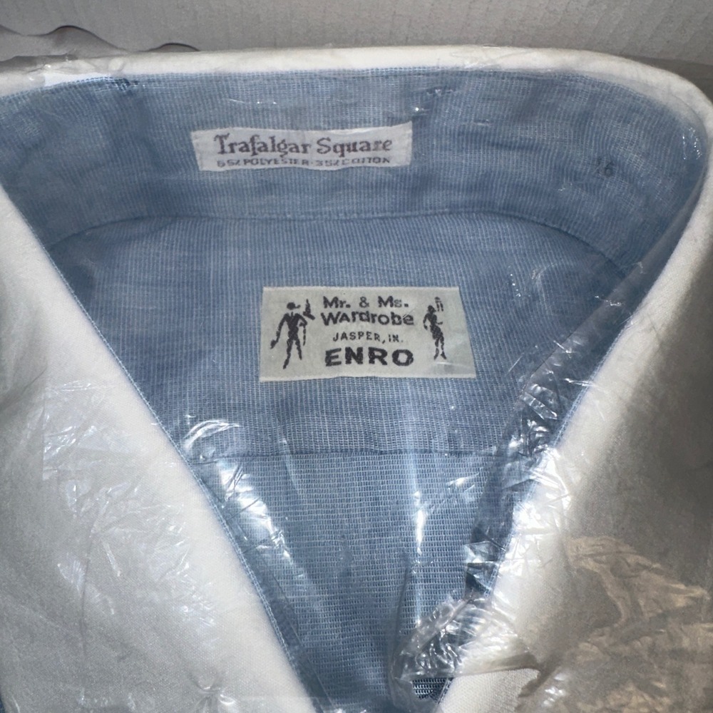 Lot of 2 Vintage Mens Dress Shirts Ivy Crew Short Sleeve Enro Long Sleeve NIP 16 - Picture 5 of 7